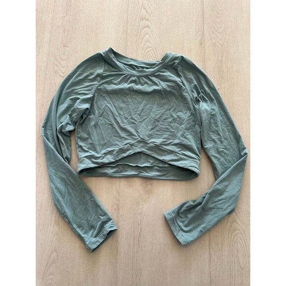 Alphalete Long Sleeve Apex Teal Cropped Shirt‎ size Small - Picture 1 of 2